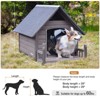 Weatherproof Wooden Dog House with Anti-Bite Metal Iron Frame ¨C Indoor/Outdoor Kennel for Small, Medium & Large Dogs (Grey) - 2 of 4