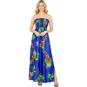HAPPY BAY Women's House Daily Routine Evening Wear Casual Slit Maxi  Strapless Backless Elastic Tube Top Dresses Tube Dress One Size Blue,  Floral : Target
