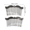 Unique Bargains Women's Bright Rhinestones Hair Comb Insertion Tools Black 1 Pc - 2 of 3