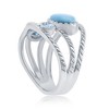 Caribbean Treasures Sterling Silver Larimar & Blue CZ Ring - Available Sizes:  9 ,  8 ,  7 ,  6 - 2 of 3