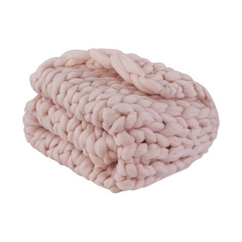 50 x60 Chunky Knit Throw Blanket Pink Dreamnest Cozy Lightweight Hand Washable Braided Design Target