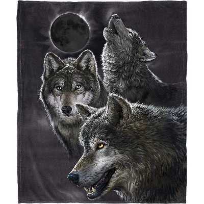 Dawhud Direct 50 X 60 Eclipse Wolf Fleece Throw Blanket For Women Men And Kids Target