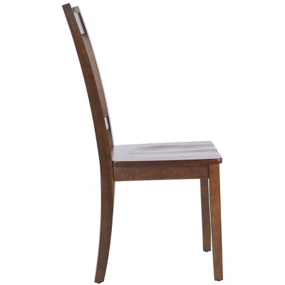 Rustic Café Finish Classic Splat Back Dining Chair Set of 2