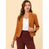 INSPIRE CHIC Women's Open Front Office Long Sleeve Lightweight Printed Floral Crop Suit Blazer - 3 of 4