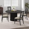 47Inch Round Dining Table for 4-6 People, Black Dining Room Table with Sturdy Waveform Metal Pedestal Base - 2 of 4