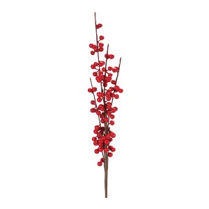 Christmas Ilex Berry Stem (Set Of 6) 27 Inch Height Red Foam and Plastic Holiday Stems for Decor by Melrose - 1 of 3