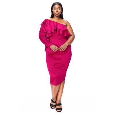 L I V D Women's Val Ruffled Bodycon Dress