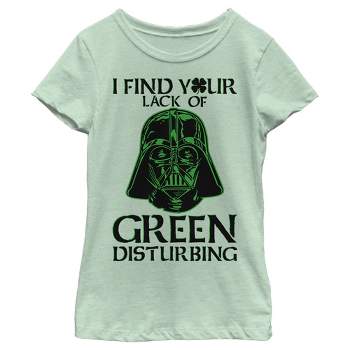 Girl's Star Wars St. Patrick's Day Darth Vader I Find your Lack of Green Disturbing T-Shirt