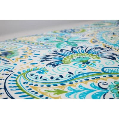 Gilford Blue and Yellow Paisley Rectangular Lumbar Pillows, Set of 2