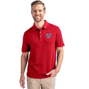 Washington Nationals Cutter & Buck Advantage Eco Tri-Blend Pique Mens Big and Tall Polo - Cardinal Red - 1X Large Tall - 1 of 1