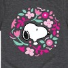 Boys' - Peanuts - Snoopy Valentine Floral Circle Short Sleeve Graphic T-Shirt - 2 of 4