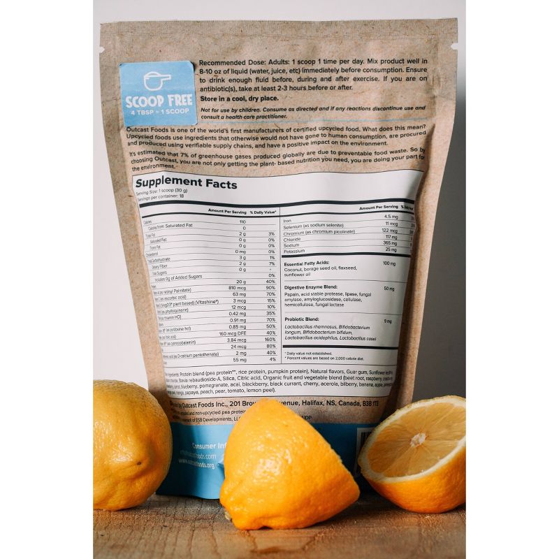 Outcast Foods Lemon Meringue Pie Upcycled Vegan Protein Powder - 19oz, 4 of 6