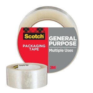 Scotch Shipping Packaging Tape 1.88in x 54.6yd: Clear Packing Tape for Mailing & Shipping, Plastic, 1966in Length - 1 of 4