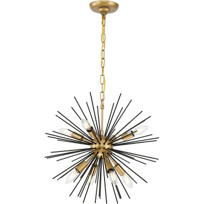 Timber 8-Light Black and Brass LED Pendant