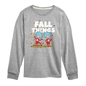 Boys' - Dr. Seuss - Fall Things Thing 1 and Thing 2 Long Sleeve Graphic T-Shirt - 1 of 4