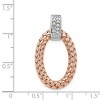 Black Bow Jewelry Rose Gold Tone Plated Silver & CZ Braided Oval Pendant, 17 x 30mm - 4 of 4