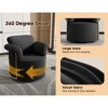 Lyngins Modern Upholstered Single Sofa Swivel Chair with Gold Metal Legs,Accent Round Armchair for Bedroom,Office - 3 of 4