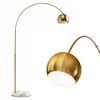Brightech Olivia Mid-Century (Includes LED Light Bulb) Marble Base Arc Floor Lamp Antiqued Brass - 2 of 4
