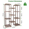 NewHome"Multi-Tier Wooden Plant Stand 11-Pot Flower Display Rack for Patio, Balcony, Garden & Home Decor"Brown - 2 of 4