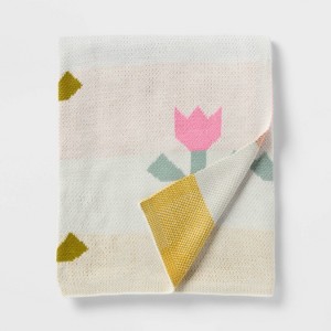48"x58" Quilted Tulip Kids' Throw Blanket Cream - Pillowfort™ - 1 of 3
