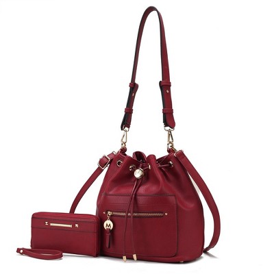 MKF Collection Larissa Vegan Leather Women’s Bucket Hobo Handbag with Wallet by Mia K