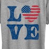 Women's - Instant Message - Vintage Love American Flag Heart Short Sleeve Graphic T-Shirt - 2 of 4