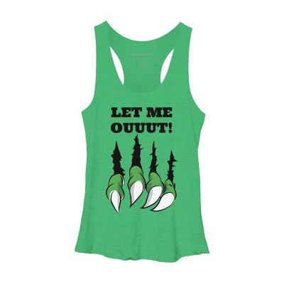 Women's Design By Humans Let the monster out halloween By ArtStyleAlice Racerback Tank Top