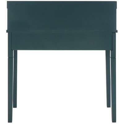 Slate Teal 5-Drawer Wood Writing Desk with Hutch
