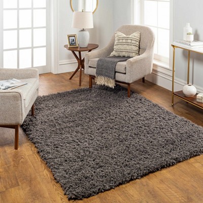 Hauteloom Siari Solid Charcoal Shag Rug