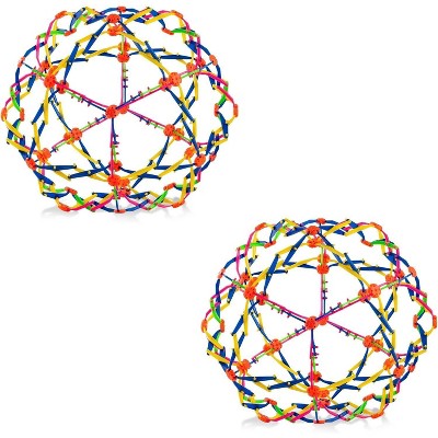 4E's Novelty 2 Pack Expandable Ball - Perfect Stress Balls for Adults & Kids, Ideal Plastic Expandable Ball Toy for Calm Down Corner Supplies & ADHD