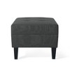 Kumasinova Classic Fabric Ottoman, 28.25"W Cushioned Foot Stool with Birch Wood Legs, Versatile Ottoman Bench & Extra Seating for Living Room/Bedroom - 3 of 4