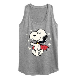 Women's - Peanuts - Snoopy Vampire Stars Glow In The Dark Graphic Racerback Tank - 1 of 4
