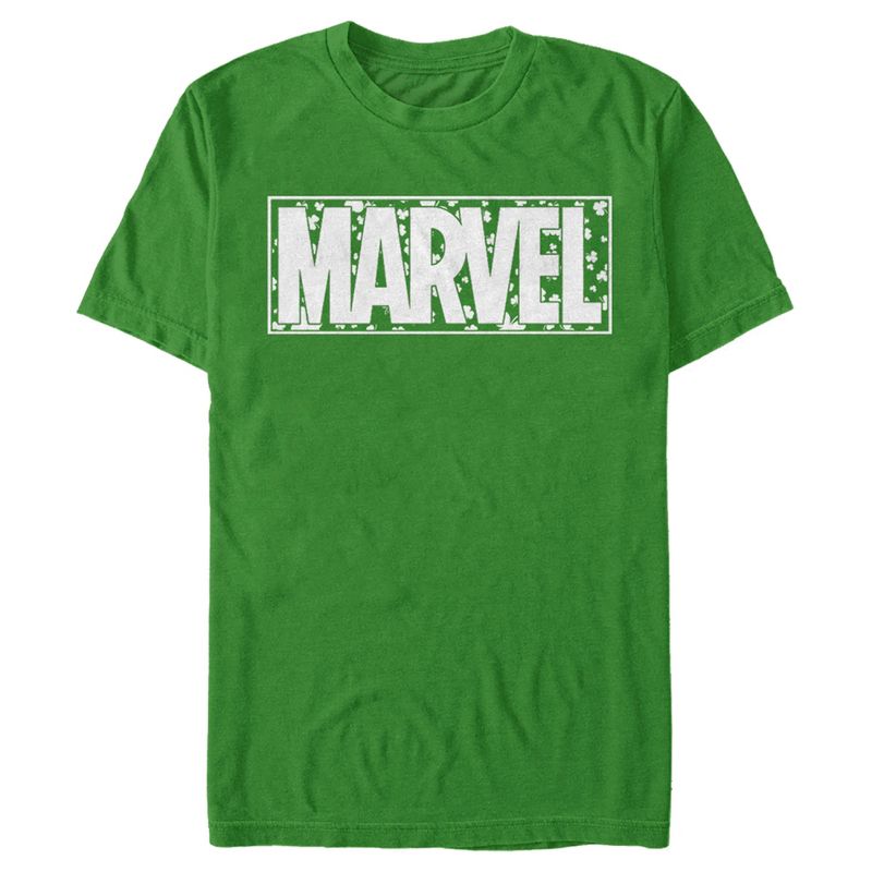 Men's Marvel St. Patrick's Day Shamrock Marvel Logo T-Shirt, 1 of 6