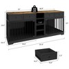 Whizmax 82” Large Dog Crate with 4 Drawers and Shelves, Double Dog Crate Furniture TV Stand, Wooden Heavy Duty Dog Crate for Medium Large Dogs - 2 of 4