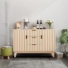 Gaomon Fluted Sideboard Buffet Cabinet, Kitchen 47.2in Large Buffet Storage Cabinet Coffee Bar Cupboard 3 Drawers 2 Doors - 3 of 4