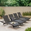 GDFStudio Olivia Outdoor Wicker Armless Adjustable Chaise Lounge (Set of 4) - 2 of 4
