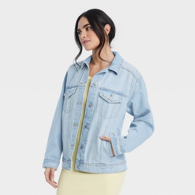 Women's Oversized Denim Trucker Jacket - Wild Fable™ Black Wash 3x : Target