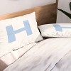 Deny Designs King April Lane Art Block Blue Monogram H Microfiber Printed Pillow Sham - 2 of 3
