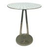 Round Side Table with Patterned Metal Top - Narrow End Table for Living Room or Bedroom - Modern Accent Furniture with Sleek Pedestal Base - 20", Gold - 3 of 4