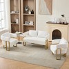 VASIP Modern Decorative Side Chair with Gold Metal Legs ,Plush Teddy Fleece Upholstery Sofa, No Wheels ,for Living Room,Office Reception,White - 4 of 4