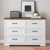 5/6 Drawers Dresser for Bedroom,Chest of Drawers with Wide Metal Handle,Farmhouse Modern Wooden Tall Dresser,Natural Texture,Storage Organizer Dresser - 3 of 4