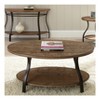 Denise Cocktail Table Oak - Steve Silver Co.: Rustic Oval Design, Metal Frame, Wood Veneer Finish, Fixed Shelf - image 2 of 3