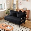 TiramisuBest Convertible Folding Sofa Chair Bed with Adjustable Backrest, Linen Upholstery, Metal Frame, Pillow, for Small Spaces & Dorms – Blue - 3 of 4