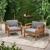 Christopher Knight Home Bianca Outdoor Acacia Wood Club Chairs with Cushions - 2 of 4