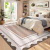 Modern Bordered Living Room Bedroom Rugs, Scalloped Washable Non Slip Dining Room Carpet, Accent Home Decor Rugs - 4 of 4