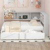 Full Size Daybed with Trundle, Storage Cabinets, and USB Ports for Bedroom or Apartment - 3 of 4