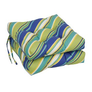 Blazing Needles, 16-inch Spun Polyester Outdoor Square Tufted Chair Cushions (Set of 4) - 1 of 1