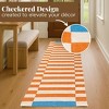 Folkulture Runner Rug for Hallways, 2x6 ft 100% Cotton Washable Bathroom Runner-Rugs or Kitchen & Home, 24x72 Inch (Rust & Blue) - 4 of 4