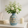 Ceramic Vase for Home Decor and Flower Vase - Brings Modern Charm to Office, Living Room Decor, Table or Bedroom Decor - 10" Blue & Tan - 3 of 4