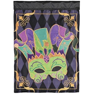 Dicksons Magnolia Garden Outdoor Flag Decoration For Garden, Yard, Or Walkway Standard 13 x 18, Weather Resistant Polyester, Regal Mardi Gras Mask - 1 of 1